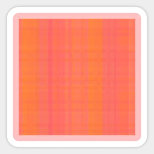 Orange and Pink Plaid Sticker